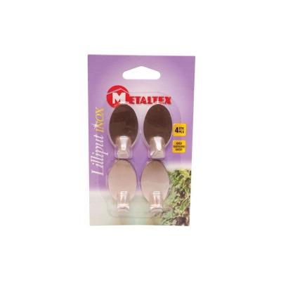 METALTEX  2047318 Lilliput Crochet Adh&eacute;sif Argent Lot de 4