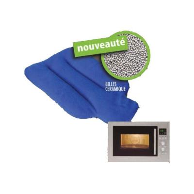  M-Home Bouillotte S&egrave;che Billes Silicone Coton Bleu HotCer 