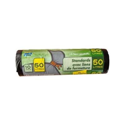 ELBE PUBLI EMBAL Lot de 10 sacs poubelle 110 L Noirs - Standard