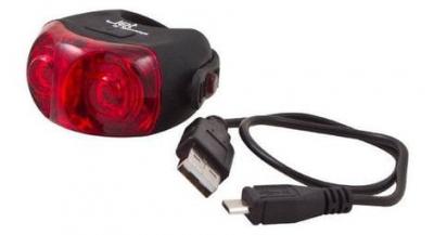 SPANNINGA Eclairage arriere velo  jet couleur noir fixation sur la tige de selle port usb
