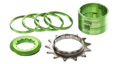 REVERSE COMPONENTS Kit Single Speed avec Pignon 13 Dents  Couleur Vert