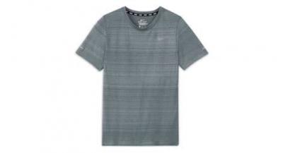 NIKE Maillot manches courtes  dri fit miler gris garcon