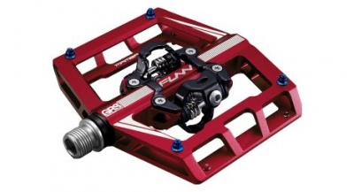 FUNN Paire de pedales automatiques avec cages  mamba grs double side spd rouge