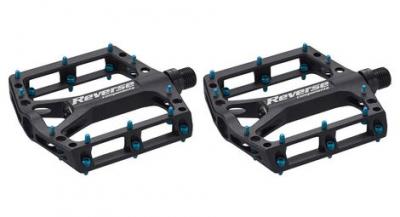 REVERSE COMPONENTS Paire de pedales plates reverse black one noir bleu clair