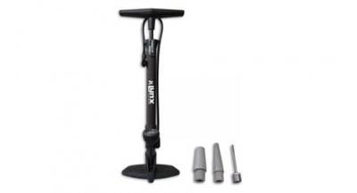 LYNX Pompe a pied en acier avec manometre 6 bar noir
