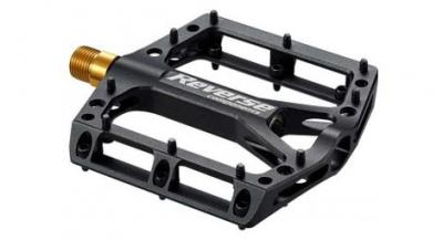 REVERSE COMPONENTS Reverse paire de pedales plates black one titanium noir noir