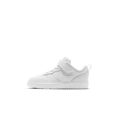 NIKE  Court Borough Low 2 - Baskets enfant Blanc synth&eacute;tique &agrave; lacets