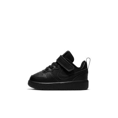 NIKE  Court Borough - Noir - Chaussures Velcro Gar&ccedil;on sports taille 21