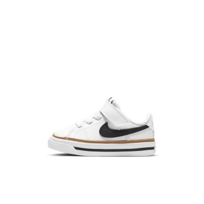 NIKE  Court Legacy Baby/Toddler Shoe, White/Black-Desert Ochre-Gum Light Brown, 17 EU