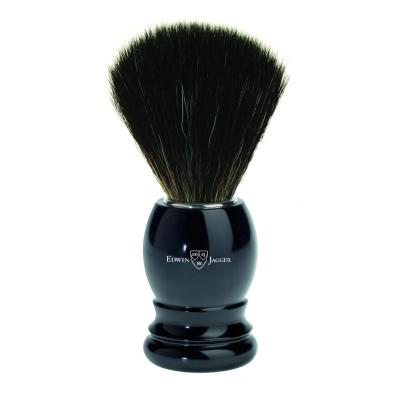 EDWIN JAGGER Blaireau avec Manche en Plastique Effet &Eacute;b&egrave;ne et Fibres Synth&eacute;tiques Noires