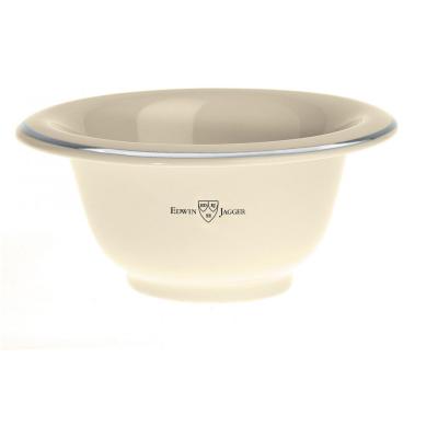 EDWIN JAGGER  Bol de rasage en porcelaine Ivoire/argent&eacute;