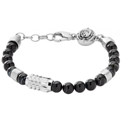 DIESEL BIJOUX Bracelet Diesel DX0847040 - Bracelet Agate Noir Argent&eacute; 