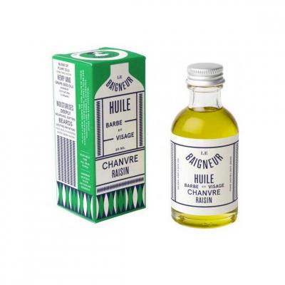 LE BAIGNEUR Huile de soin Revitalisante Barbe et Visage 50ml - Chanvre et Raisin