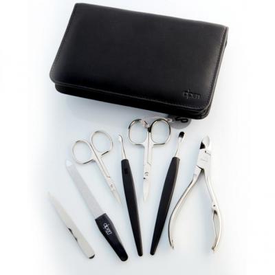 ALPEN SET DE MANUCURE COMPLET 7 PIECES - Cuir Noir