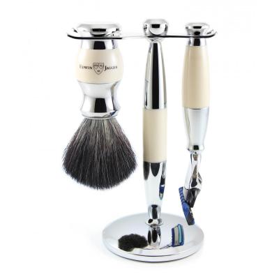 EDWIN JAGGER Ensemble Rasage Gillette Fusion Proglide Ivoire - Blaireau + Rasoir + Support 2 en 1