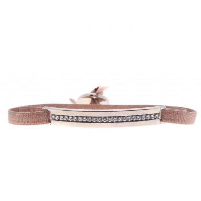 CLEOR Bracelet Tissu Beige Cristaux Swarovski A34783