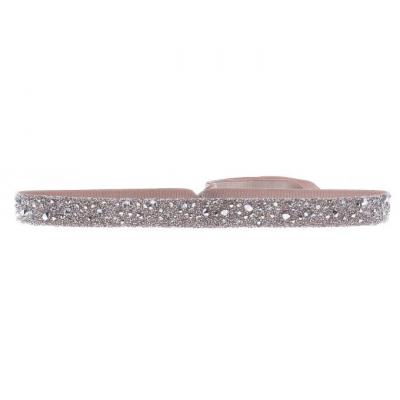 CLEOR Bracelet Tissu Beige Cristaux Swarovski A35899