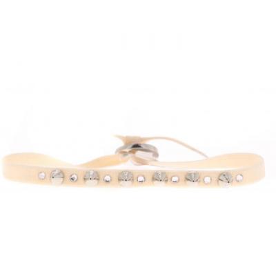 CLEOR Bracelet Tissu Rose Cristaux Swarovski A40130