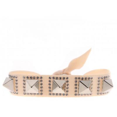 CLEOR Bracelet Tissu M&eacute;tal Argent&eacute; Rose A40131