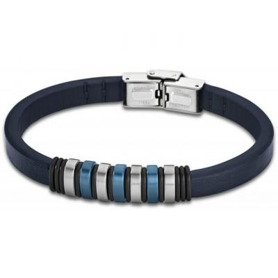 LOTUS STYLE Lotus - LS1827-2/2 : Bracelet Homme Cuir et Acier bicolore - Bleu