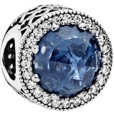 PANDORA Abalorio Charm  791725NMB Mujer Plata Azul Luz de Luna