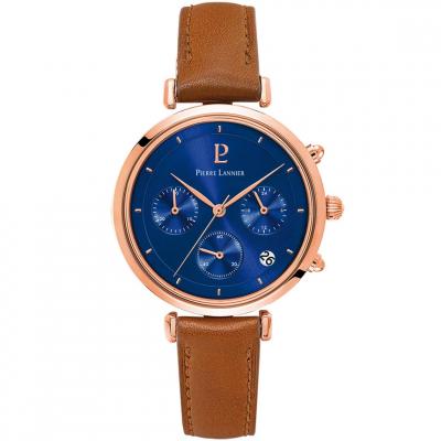 PIERRE LANNIER Montre pour femme 083J964 avec bracelet en cuir marron