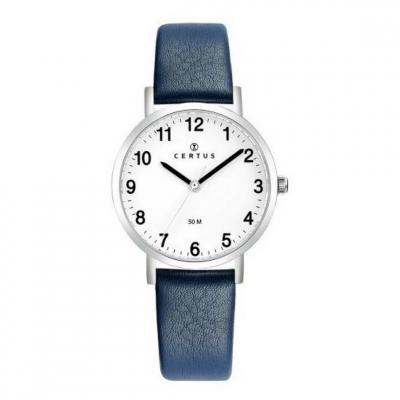 CERTUS  Montre Femme Acier Cuir Bleu 644445