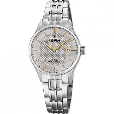 FESTINA Montre  Swiss Made F20006/2 Gris, Bracelet En Acier, Femme