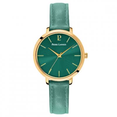 PIERRE LANNIER Montre Femme  - 038J577 Bracelet Cuir Vert