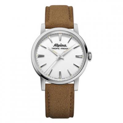 ALPINA MONTRES Montre Homme ALPINA Heritage Tropic-Proof Handwinding - AL-480S2H6 Bracelet Alcantara Beige