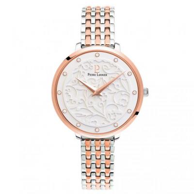 PIERRE LANNIER Montre Femme  053j701 Boitier Rond Acier Or Rose Bracelet Acier Bicolore Femme 