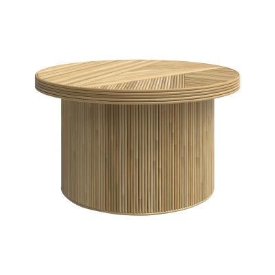 Table basse ronde H&eacute;l&egrave;ne en rotin D80 cm