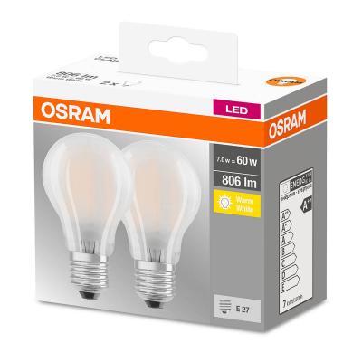 OSRAM Pack de 2 ampoules led retrofit filament d&eacute;polie 7-60w e27