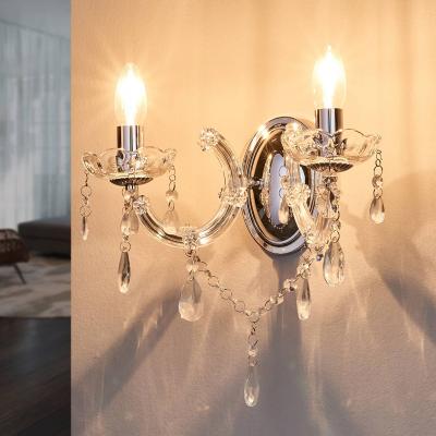 SEARCHLIGHT Applique murale marie therese cristal de verre chrome 2 ampoules 20cm