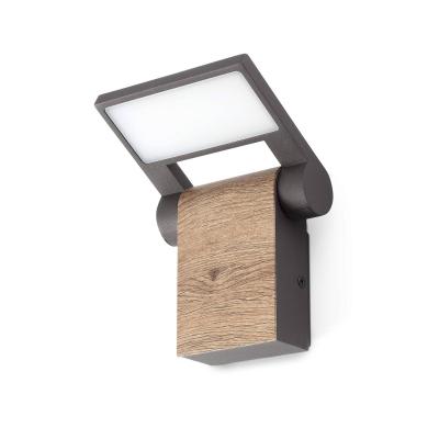 FARO OUTDOOR Faro wood - applique murale led ext&eacute;rieure gris fonc&eacute; 10w 3000k ip54