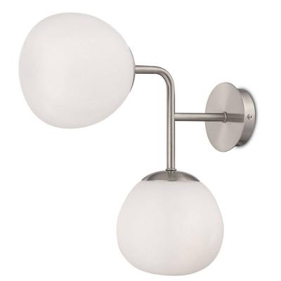 MAYTONI Applique 2 lumi&egrave;res avec structure en m&eacute;tal nickel et sph&egrave;res en verre