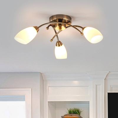 SEARCHLIGHT  Beau plafonnier OPERA 3 lampes laiton vieilli