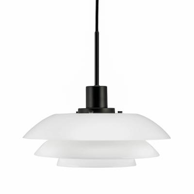 DYBERG LARSEN Dyberglarsen DL31 Dome Suspension Plafonnier Opale, Noir Mat 31cm