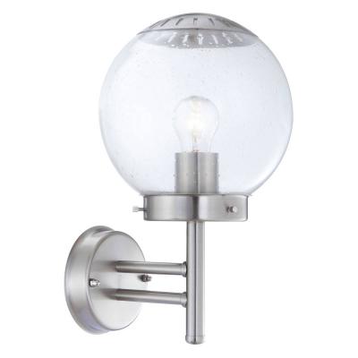 GLOBO  - Applique d'ext&eacute;rieur ronde en Inox - H. 33 cm - Argent