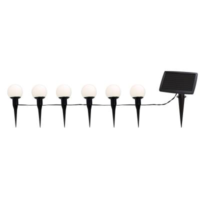 STAR TRADING  Guirlande lumineuse solaire LED Combo, &agrave; 6 lampes, IP44, plastique