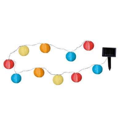STAR TRADING  Guirlande lumineuse solaire LED 10 lampes color&eacute;es