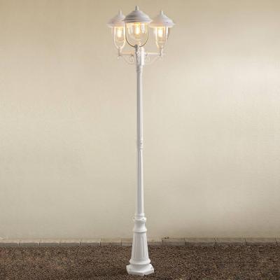 KONSTSMIDE  Lampadaire cand&eacute;labre 3 abat-jours Parma blanc