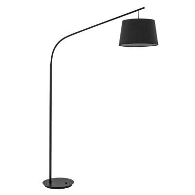 IDEALLUX  Lampadaire arqu&eacute; Daddi, abat-jour en tissu, noir