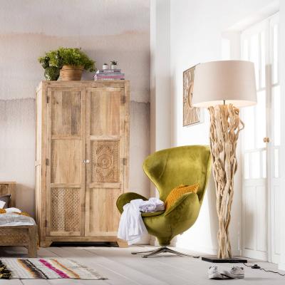KARE Lampadaire LED Scultra en bois naturel