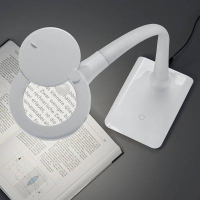 TRIO LIGHTING Lampe &agrave; loupe LED avec pied, blanche
