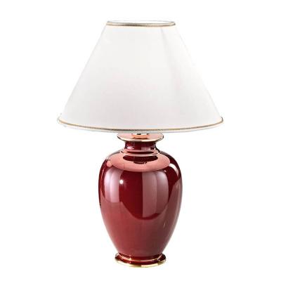 AUSTROLUX Lampe de table GIARDINO Or 24 Carats, abat jour en tissu