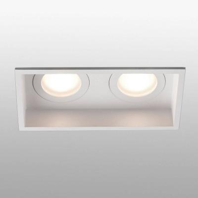 FARO BARCELONA Faro Hyde - Downlight encastr&eacute; carr&eacute; blanc 2 lumi&egrave;res IP44, GU10