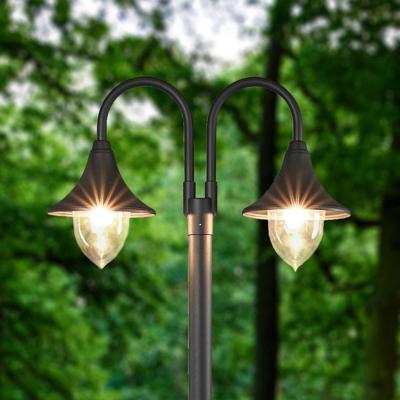 LINDBY Lampadaire ext&eacute;rieur 'Madea' en aluminium - gris graphite, transparent