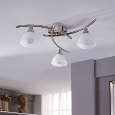 LINDBY  Della - plafonnier nickel mat, &agrave; 3 lampes