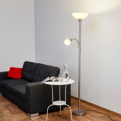 LINDBY  Lampadaire indirect Elaina liseuse, nickel mat